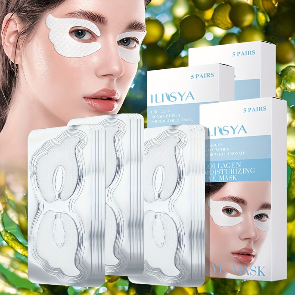 ILISYA Marine Collagen Moisturizing Eye Mask 15 Pairs in 3 Boxes, Butterfly Design Nourishes all Eye Area, Rich in Collagen Niacinamide, Moisturizing Delicate Eye Skin, Christmas/party/New Year/Gifts