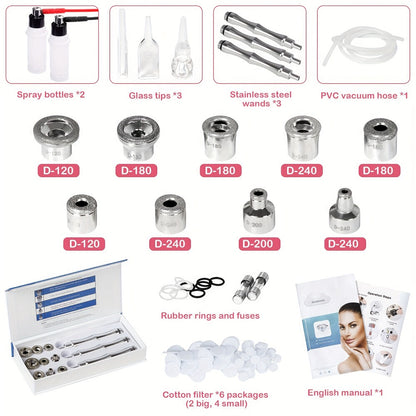 Microdermabrasion Machine Professional 3-in-1 Dermabrasion Vacuum Spray Moisturizing Facial Beauty Device Esthetician Skin Care Equipment Gift
