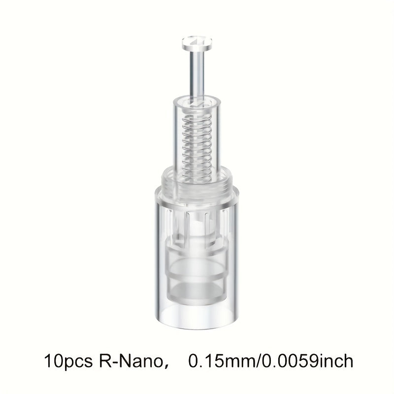 Derma Pen Replacement Needle Cartridges 10pcs/Pack — 12 Pin, 36 Pin & R-Nano Tips for L1 L3 L6 L8 S8 Microneedling Pen, 0.25mm Screw-Lock