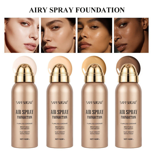 Waterproof Matte Foundation Spray — Long-Lasting Full Coverage Liquid Foundation, Sweat-Proof & Transfer-Resistant, Natural Finish for All Skin Types