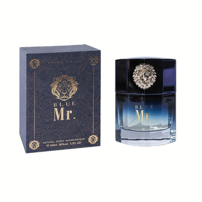 Men's Cologne Spray – Mr. Blue Lion Long Lasting Masculine EDT, Fresh Woody Scent for Sports Business Romance, Elegant Gift for Him