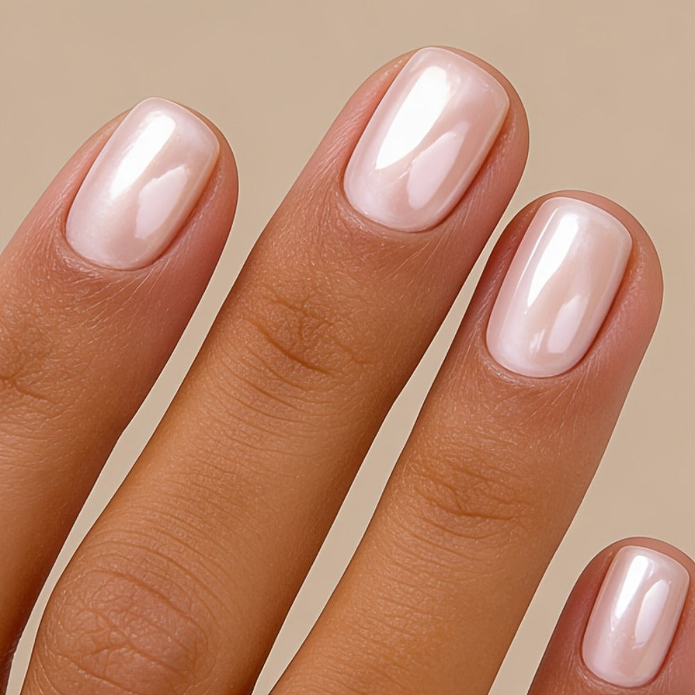 Pink Mother-Of-Pearl Pearl Strengthening Oil- Quick-Drying, No Need for a Curing Lamp, Durable Formula, Pearl Effect Brightens Nails, Suitable for Weak Or Soft Nails, Exclusive for Busy Professionals
