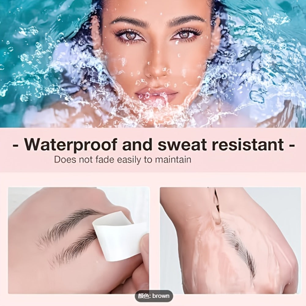 8 Waterproof And Sweat-Proof 6D Black Eyebrow Temporary Tattoo Stickers - Natural Look, Quick Application, One-Time Use, Halloween Magic Trick Or Treat Ideal Choice for Ladies And Girls, Eyebrow Tattoo Waterproof