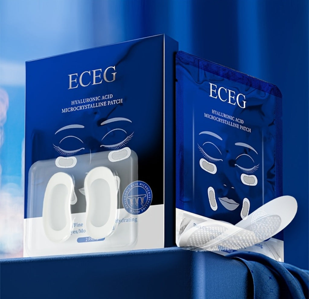 ECEG Microcrystalline Hyaluronic Acid Eye And Face Patch Mask 3 Boxes, Rich In Hyaluronic Acid, Microneedle Technology, Deep Hydrating and Moisturizing Skin, Firm and Nourish Care, Men and Women Daily Eye Mask, Patch Mask, 0.25mm Length