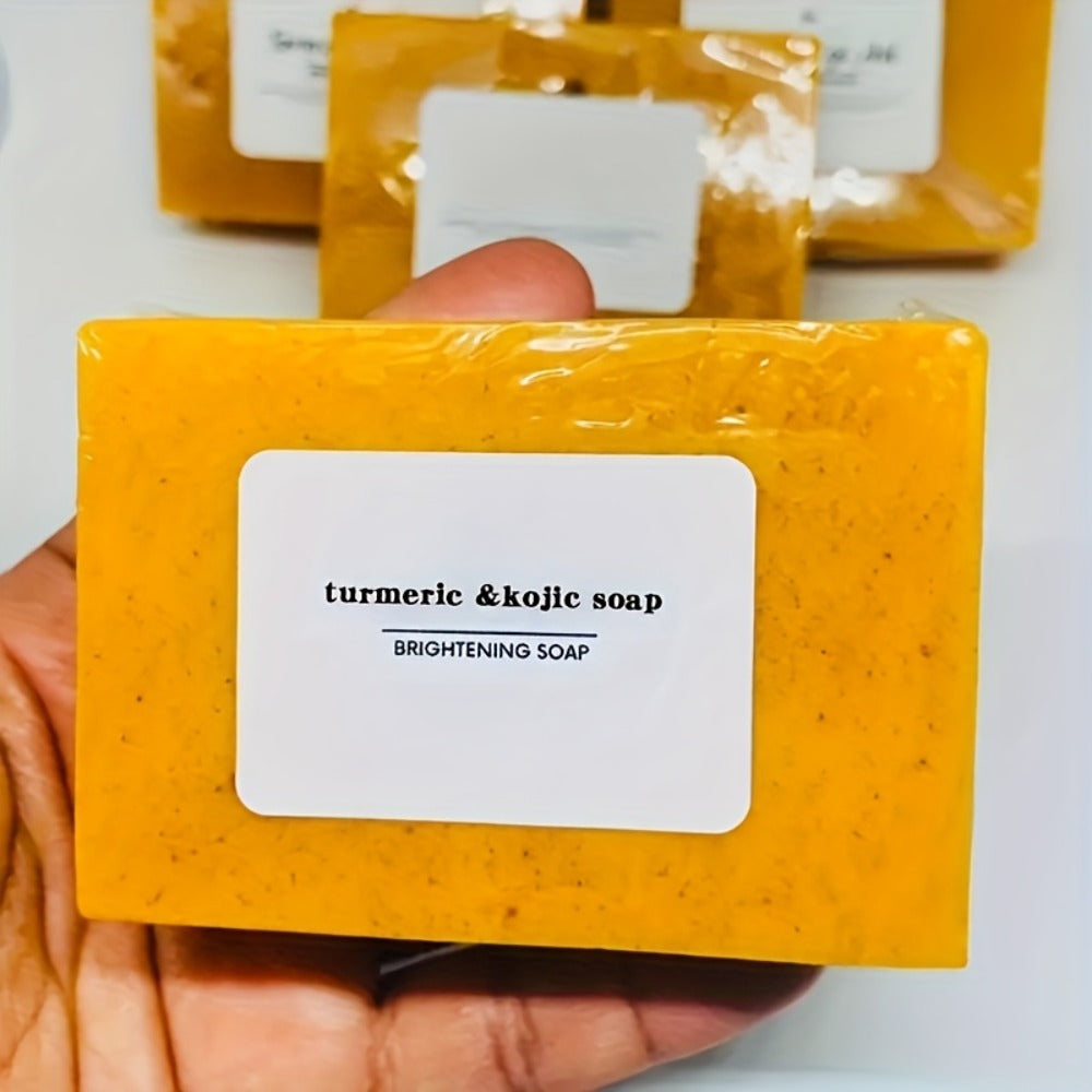 6/12/18pcs Handmade Cold - Processed Turmeric, Lemon & Kojic Acid Soaps For Cleansing - ForFace & Body -Foaming Net Included+Dopamine Bath Ball+ Swab+Towel. Deeply Cleanses, Hydrates, And Suits All Skin Types. Free Gift Of Four Tools.Bye, Dirt!
