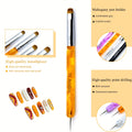 Aridito 4pcs Premium French Nail Art Brush & Dotting Tool - Professional Manicure Tool for Detailed Designs.(pink#10, Orange#12, White#14, Black#16), Salon Essentials, Precision Brushes, Fine Tip Brushes, Smooth Application, Nylon Bristles, Beauty