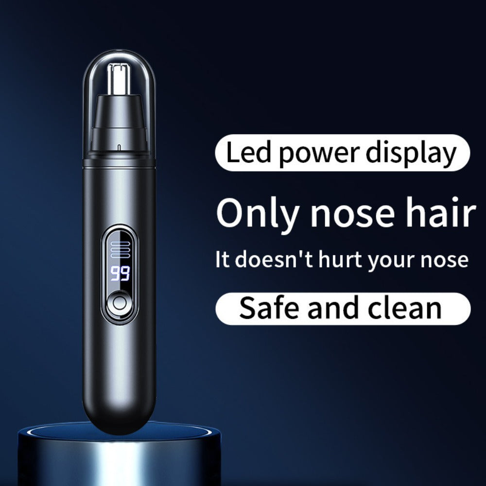 Electric Nose Hair Trimmer, Painless Facial Hair Removal Device for Men And Women - with LED Display Screen, USB Charging, Suitable for Trimming Nose Hair, Ear Hair, Eyebrows, Etc