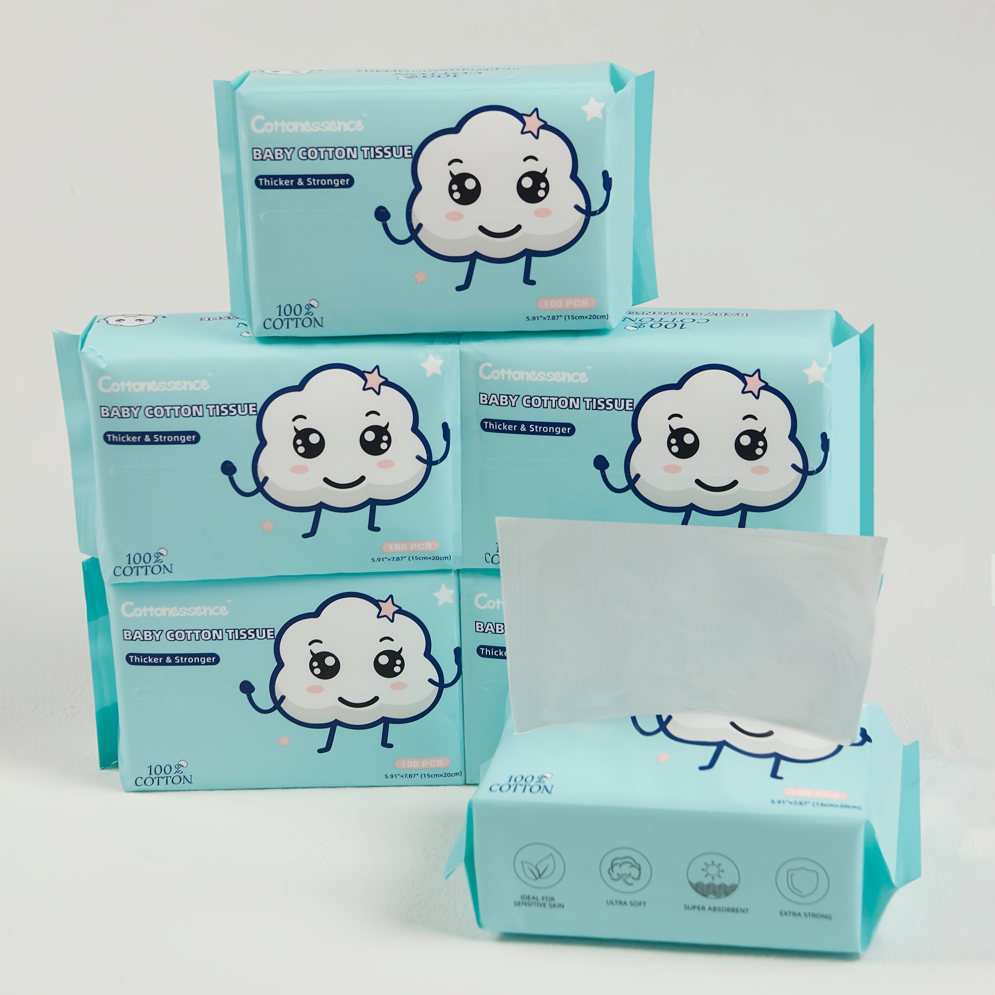 200/400/600 Count Disposable Face Towel, 100% Cotton Tissues Facial Towels, Draw Style Facial Towel Cleansing Towel, Reusable, Soft And Thickened Without Linting, Wet And Dry, Suitable for Facial Care And Makeup Removal.