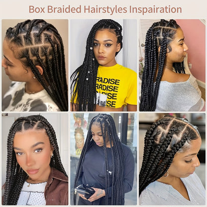 Braided Wig Full Lace Handmade Extra Long Curly Braid 40 Inch Lace Front Lace Frontal for Women Natural Black Majestic Cascading Curls Protective Style