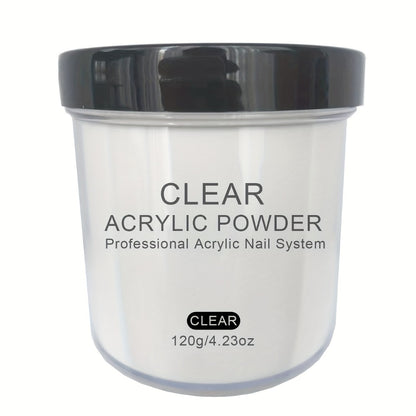 Acrylic Nail Powder 4oz - Professional Clear Pink White Nude Polymer Powder for Nail Extensions 3D Nail Art Sculpting DIY No Lamp Required