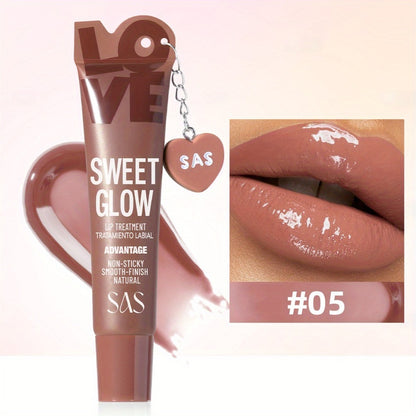 Lip Gloss Heart Pendant — 6 Shades Mirror Shine, Long-Lasting Fade-Resistant Non-Tacky Formula, Vibrant Colors for All Skin Tones, Women's Lip Makeup