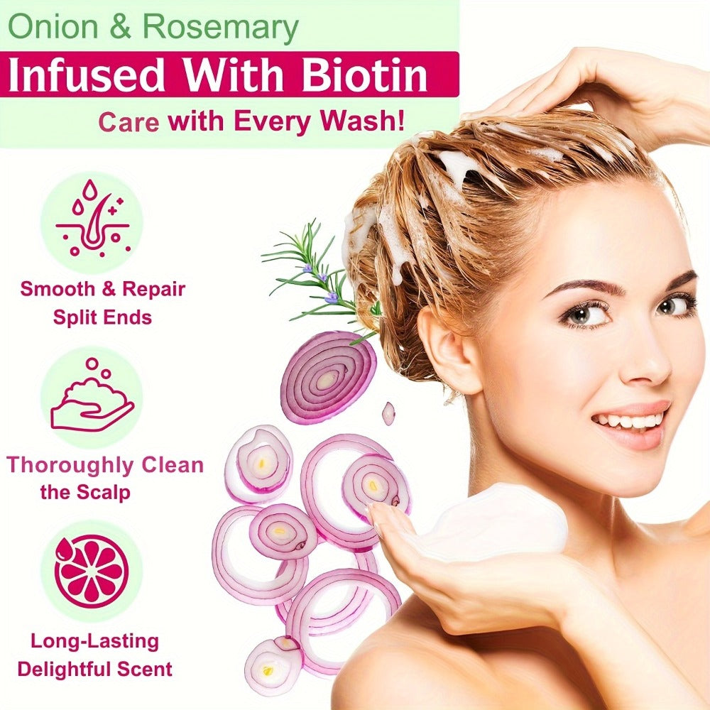 Shampoo and Conditioner Set – Biotin & Rosemary with Onion Extract & Jojoba Oil, Hydrating Oil Control Hair Care for Dry Damaged Hair & Scalp, 6.76oz 2-Pack