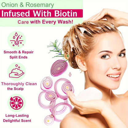 Shampoo and Conditioner Set – Biotin & Rosemary with Onion Extract & Jojoba Oil, Hydrating Oil Control Hair Care for Dry Damaged Hair & Scalp, 6.76oz 2-Pack