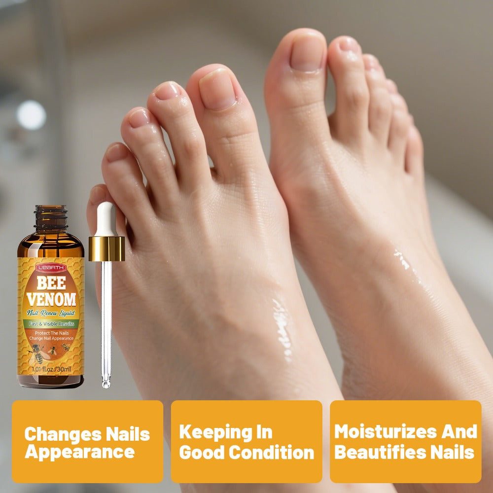 Bee Venom Toenail Care Solution: Extra Strength Formula for Toenail Issues - Nail Care Solution for Toes - Extra Strength Nail Care Solution - Visible Results in 7 Days - 1. 01fl. Oz