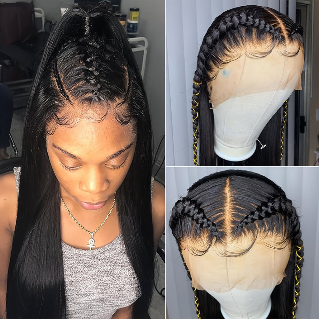 13*4 Straight Lace Front Wigs Lace Front Synthetic Fiber Wigs for Glueless Lace Frontal Wig Pre Plucked with Hair Hairline