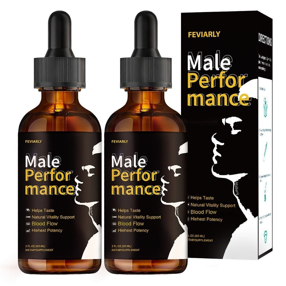 Men's PerforMance Drops, Clean Formula, No Chemical Additives, Circulatory Support, with Shila, Black Maca, Longiack Root And L-Arginine, Vitality And Wellness, Herbal Extract, Gentle And Non-irritating, Rock Stiff.