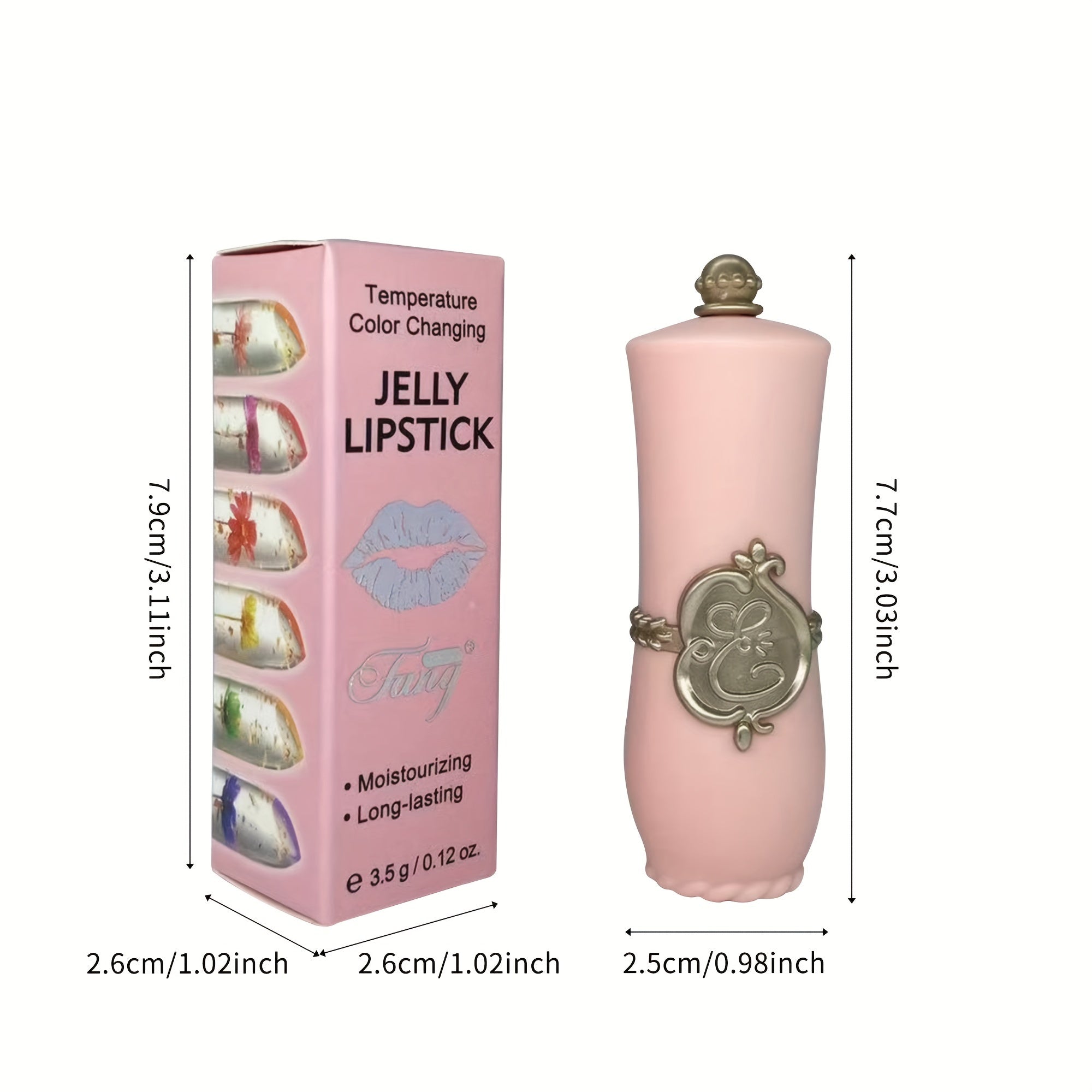 6pcs Pink&Black Flower Jelly Lipstick Long Lasting Moisturizing Thermostat Color Changing Lipstick Lip Balm Peach Flavor Daily Lip Care Set for Valentine's Day