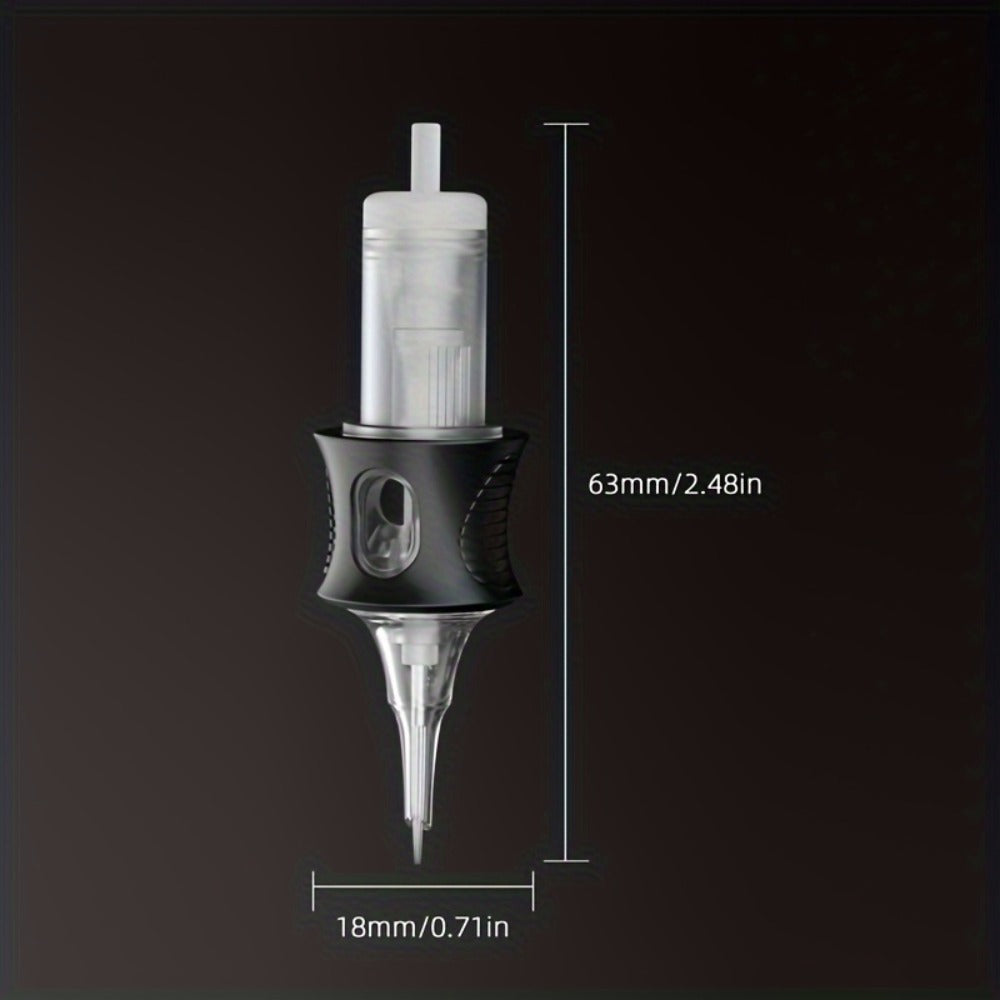 Tattoo Cartridge Needles Integrated Set High Transparency Tips Stable Assembly Round Liner Shader Curved Magnum M1 for Artists & Beginners 26 Sizes RL RS CM