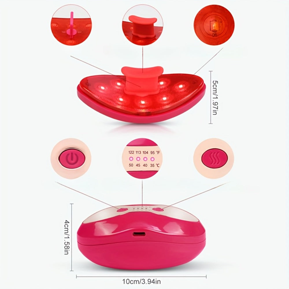 Electric Lip Plumper with LED Light — Portable Lip Enhancer & Eye Care Device for Fuller Lips, USB Rechargeable, 2-in-1 Lip Plumping Beauty Tool