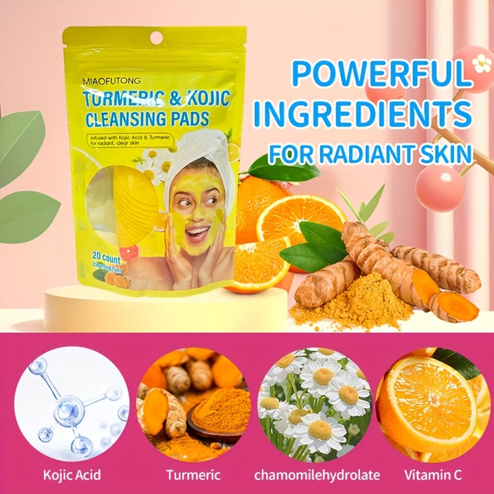Ginger AHA Exfoliating Cleansing Pads 20 Sheets - Alpha Hydroxy Acid 0.3% Oil Control Deep Moisturizing Gentle Face Pads for All Skin Types