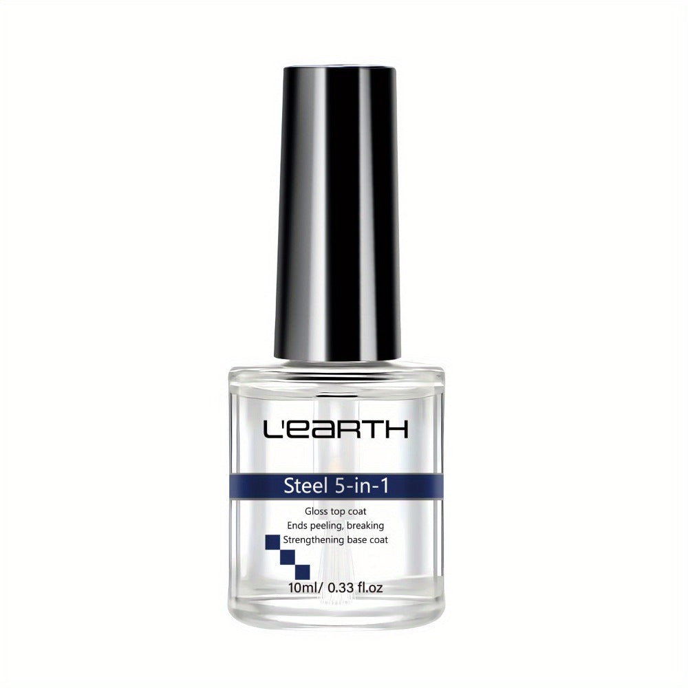5-in-1 Nail Care Set - Formaldehyde-Free Gloss Top Coat, Strengthening Base Coat, Nail Hardener, Cuticle Oil, and Nail Polish Remover for Strong, Long-Lasting Manicure