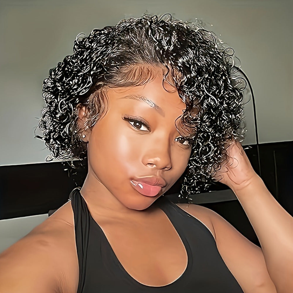 Best - Selling African Small Curly Black Wig - Women's Short Hair Curly Full Wig for Party, Show, Music Festival and Travel Gifts