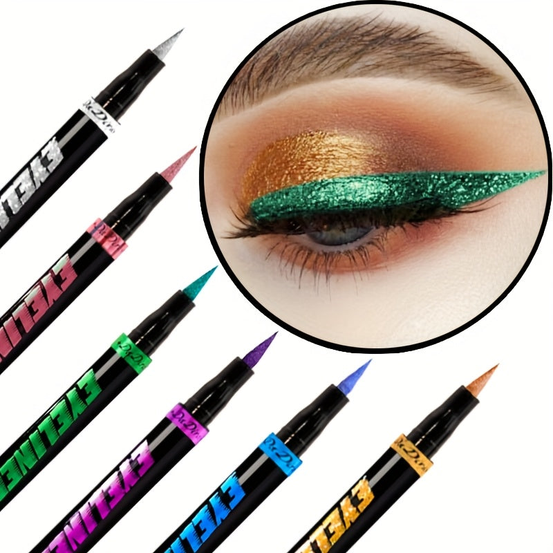 [6pcs Waterproof Eyeliner] 6pcs Waterproof Anti-blooming Lasting Eyeliner Colours Makeup Perfect Holiday Gift Valentine Halloween Mother's Day Easter Christmas