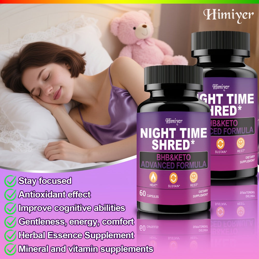 Buy 2 Get 1 Free - NIGHT TIME SHRED Mask - Contains 22% Caffeine, Goji Berries, And Dandelion Root Stems to Help Metabolism And Shape Your Ideal Body - Sleep, Stress, Antioxidants.