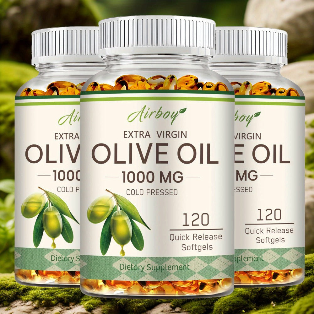 Capsules of Extra Virgin Olive Oil - Containing Omega-9, Omega-6, And Palmitic Acid, Cardiovascular Wellness - High-Quality Supplement - 120pcs