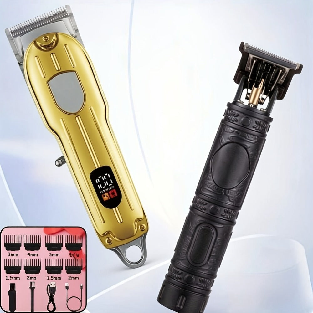Men's Electric Professional Hair Clipper, Cordless Design, USB Charging, with Limited Comb, Easy to Operate, Suitable for Shaving, Trimming, Household Hair Cutting Tools, Ergonomic Design, Ideal Gift for Men, Father's Day Gift, Festive Gift