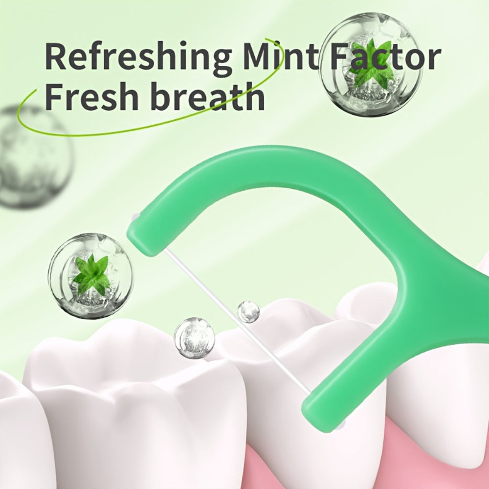 Mint Flavored Dental Floss Stick - Portable Ultra-fine Dental Floss - Highly Attractive Disposable Cleaning Dental Floss - Personal Care - Oral Care - Interdental Cleaning Products - Dental Floss, Interdental Brush