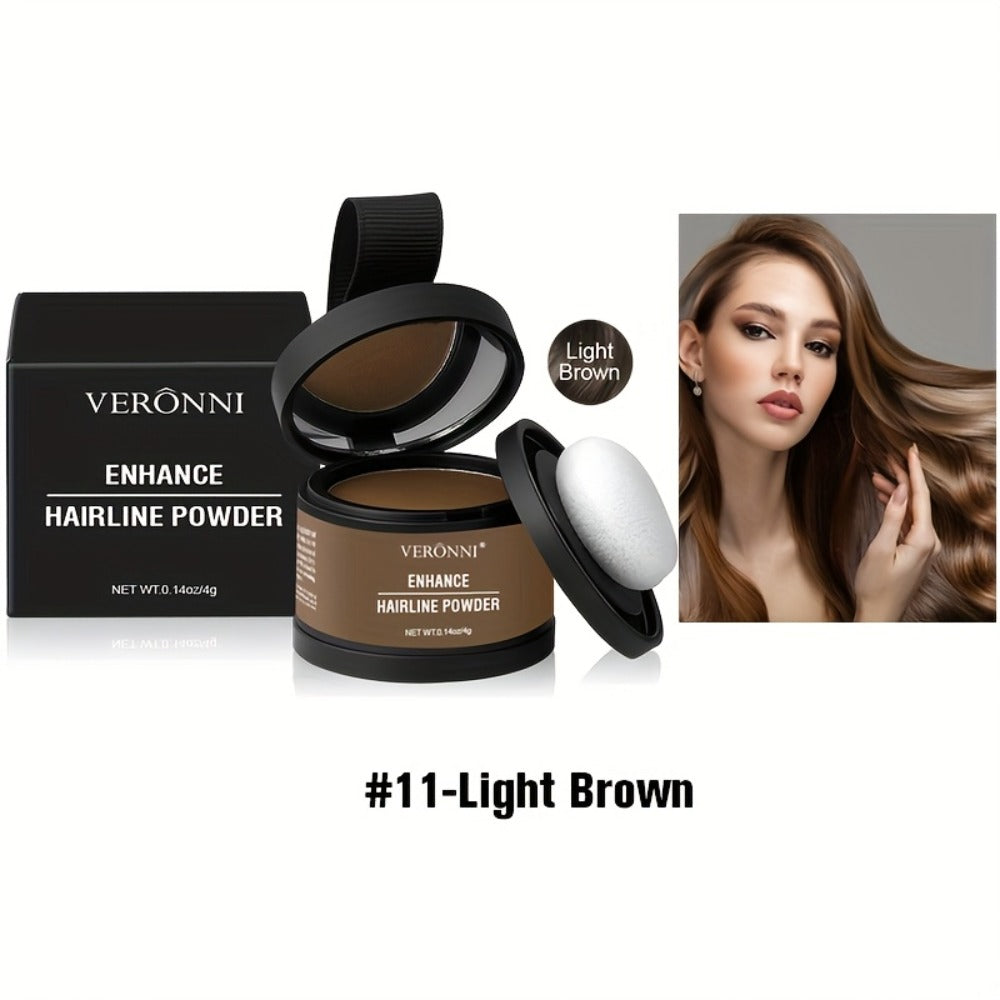 Hairline Shadow Powder Kit with Brush — Instant Waterproof Hairline & Hair Root Concealer | Natural Seamless Finish | 6 Shades for Men & Women