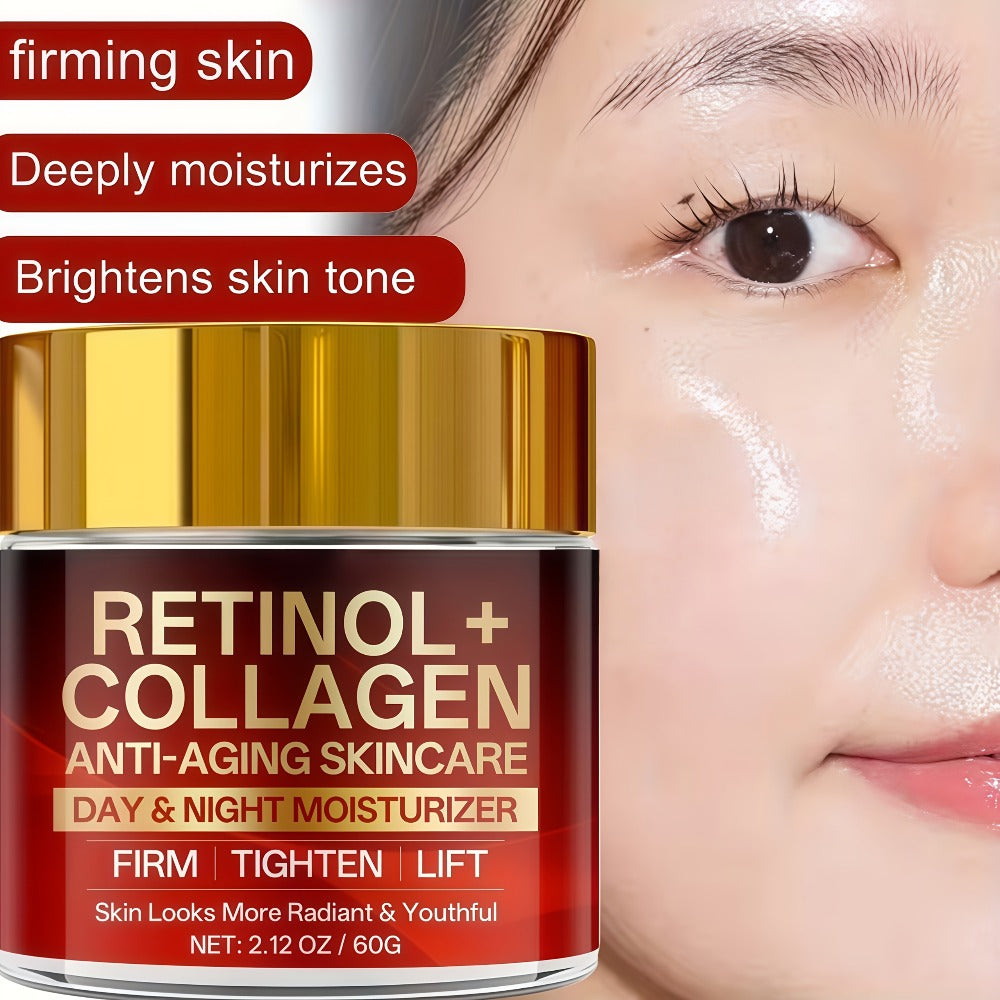 2pcs Morning And Evening Cream, Containing Collagen And Hyaluronic Acid, Deeply Moisturizes The Skin, Suitable for Dry Skin. Facial Moisturizing Cream, Suitable for Day And Night Use, Daily Skincare, Facial Care, Travel Gear, Perfect Gift