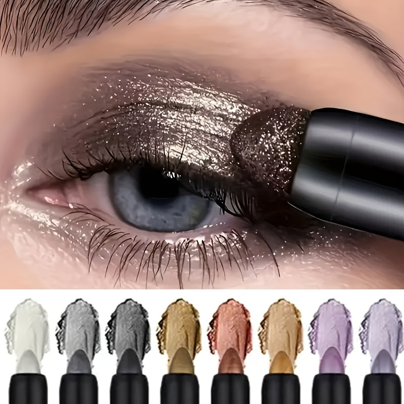 8/16pcs Shimmery Eyeshadow Sticks + 3 Gel Eyeliners Set. Smooth Application, Highly Pigmented, Waterproof, Sweat-proof & Smudge-proof. Multi-use for Colorful Festival/party Makeup Looks.