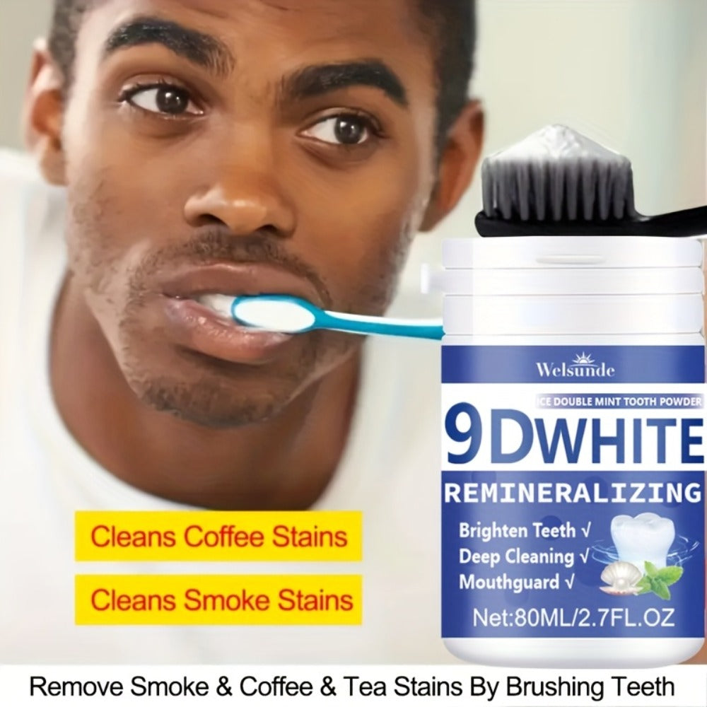 3pcs 9D White Remineralizing Hydroxyapatite Tooth Powder | 8.12oz/8. 1fl. Oz, Deep Cleaning & Mint-Flavored & Fresh Breath, Ideal for Oral Health & Hygiene, Tooth Brightening Powder for Both Men And Women, Ideal for Daily Deep Cleaning of Teeth