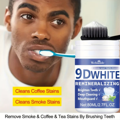 Hydroxyapatite Tooth Powder Remineralizing Whitening Deep Cleaning Mint Fresh Breath Oral Health Powder for Men Women 3pcs 80ml Each