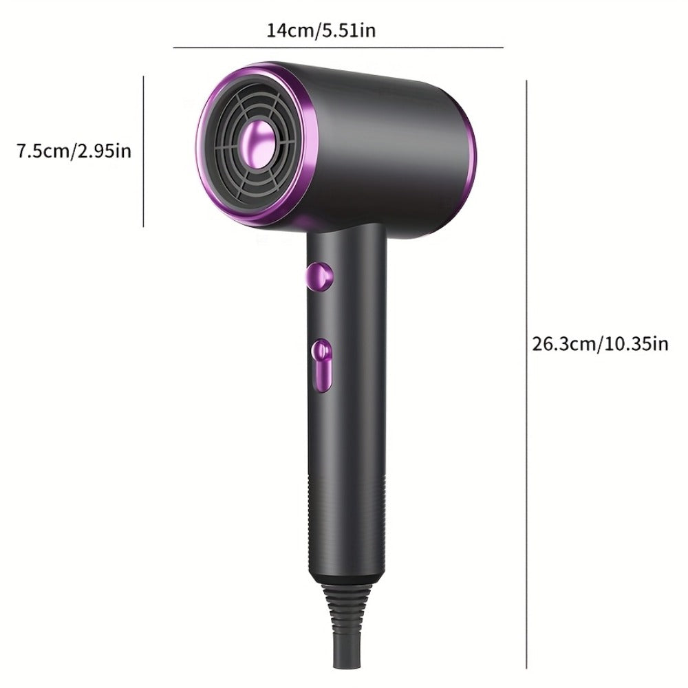 Professional Ionic Hair Dryer 1600W — Low Noise Quick Dry, 32000 RPM Motor, 2 Concentrators, Diffuser, 3 Combs & Hanger, Home Salon Travel Blow Dryer — 6 Colors