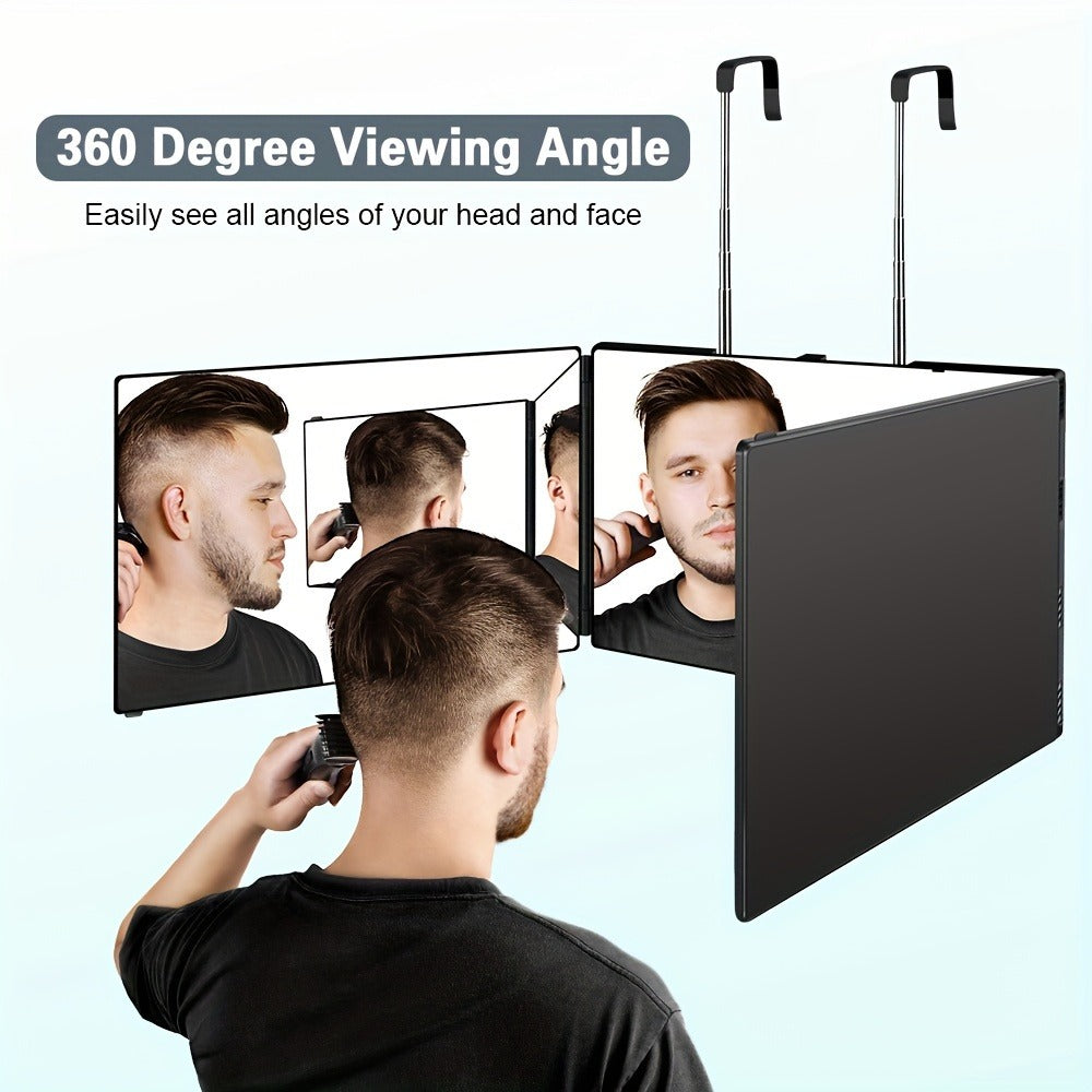 3 Way Mirror for Self Hair Cutting 360 Viewing Angle Self Hair Cutting Mirror, Clear Anti-Fog HD Glass, for Makeup tools Valentine's Day Gifts