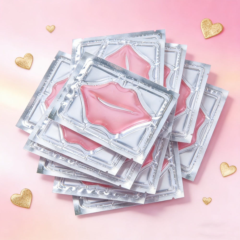 Lip Mask 50pcs Crystal Pink Moisturizing Deeply Hydrating Lip Patches for Dull Dry Lips Plumping Pink Fresh Look Gift for Women Mothers Bulk Gift Set