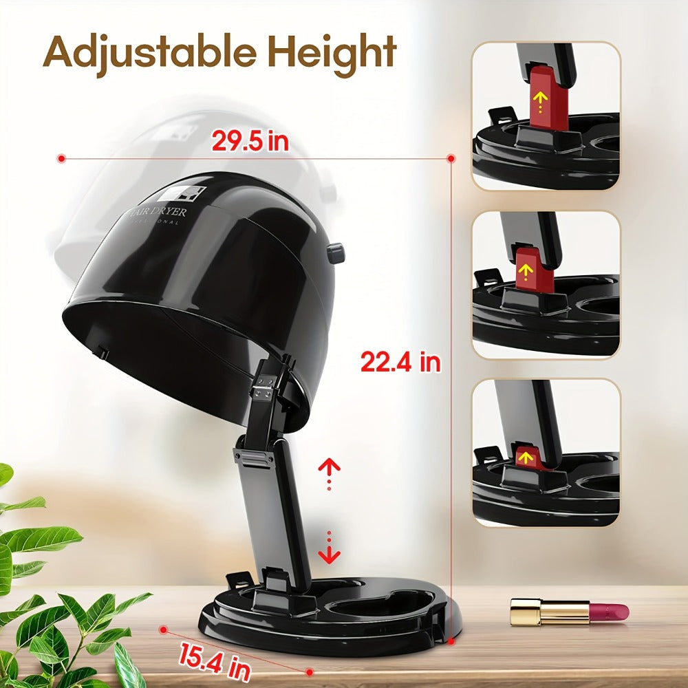 1875W Ionic Hooded Hair Dryer Bonnet with 3 Settings, Professional Sit Under Hair Dryers for Women with Ceramic Technology, Portable Hair Dryer with Hood, Hooded Dryer for Home & Salon