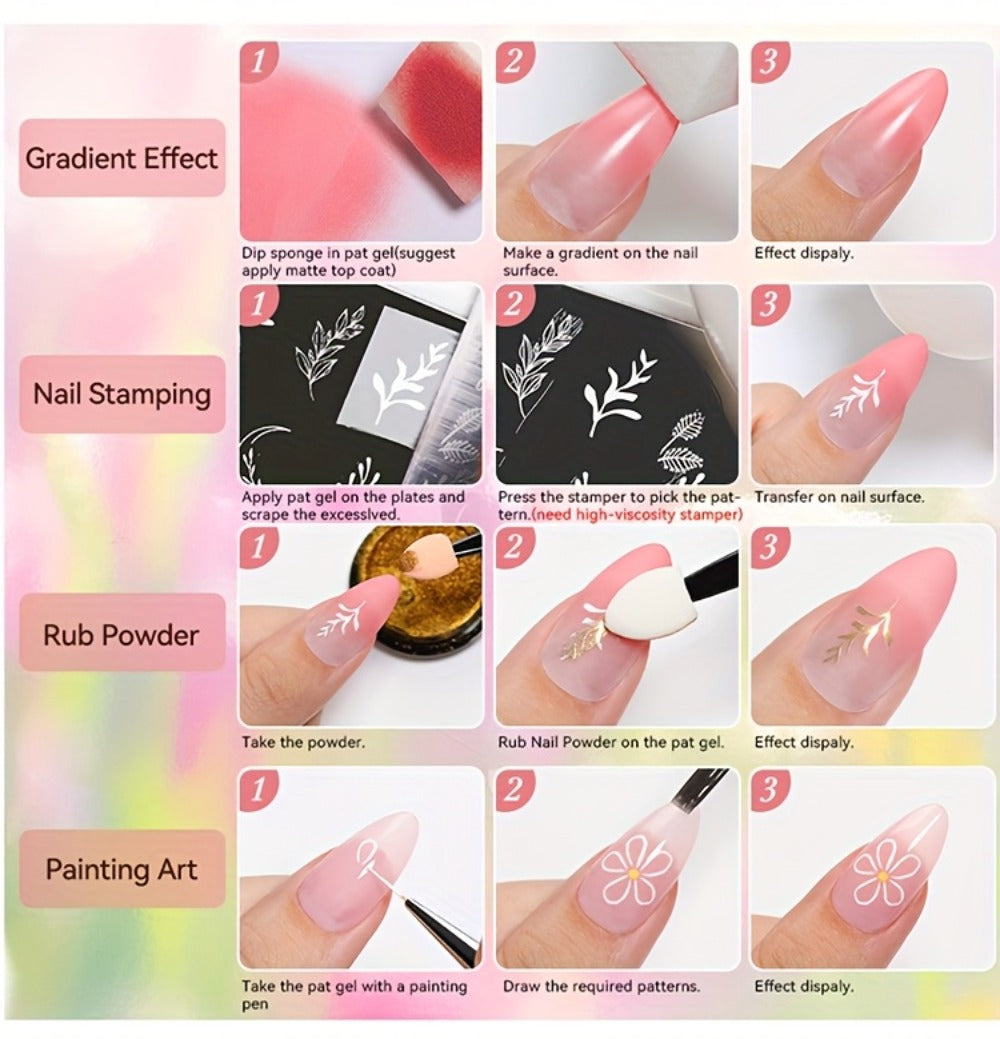 UR SUGAR 4IN1 Pat Ombre Gel Nail Polish Easy Gradient Painting Gel for DIY French Nail Manicure Solid Varnishes Paint Art Gel