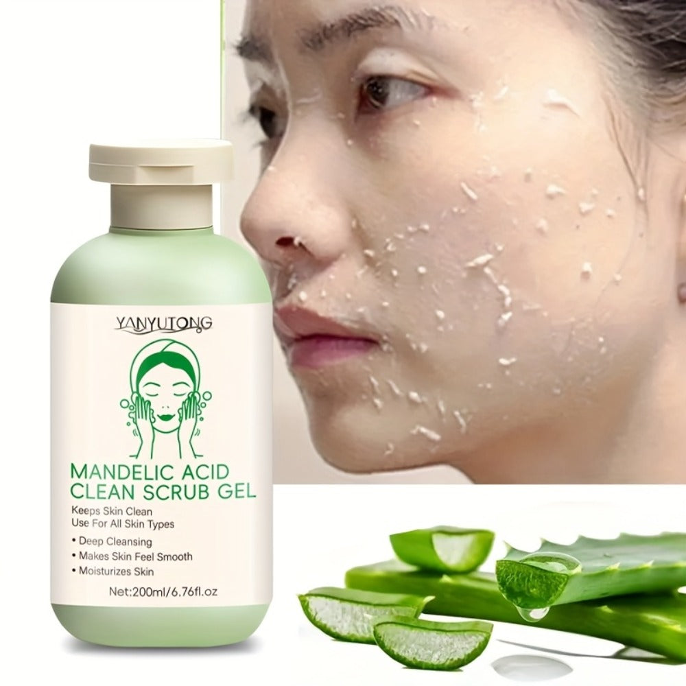 Deep Cleansing Exfoliating Gel, Featuring Mandelic Acid - with Aloe Vera And Rose Extract, Provides Long-Lasting Hydration to Cleanse Pores, Suitable for Daily Use on Both Face And Body
