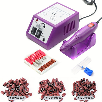 Electric Nail Drill Machine 20000RPM Professional Manicure Pedicure Kit with 6 Drill Bits 50 Sanding Bands Cuticle Remover Nail File Set for Acrylic Gel Nails Home Salon Use