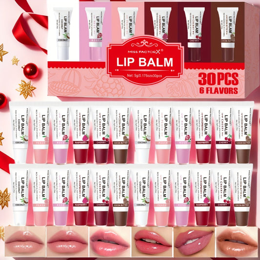 30pcs/box 6-color Lip Gloss Set, with Glossy Liquid Lipstick, Moisturizing Lip Gloss, High-efficiency Lip Gloss, Shiny Anti-transfer, Long-lasting Waterproof Lip Gloss, Suitable for Women - Unique Gift for Ladies, Perfect Mother's Day Gift
