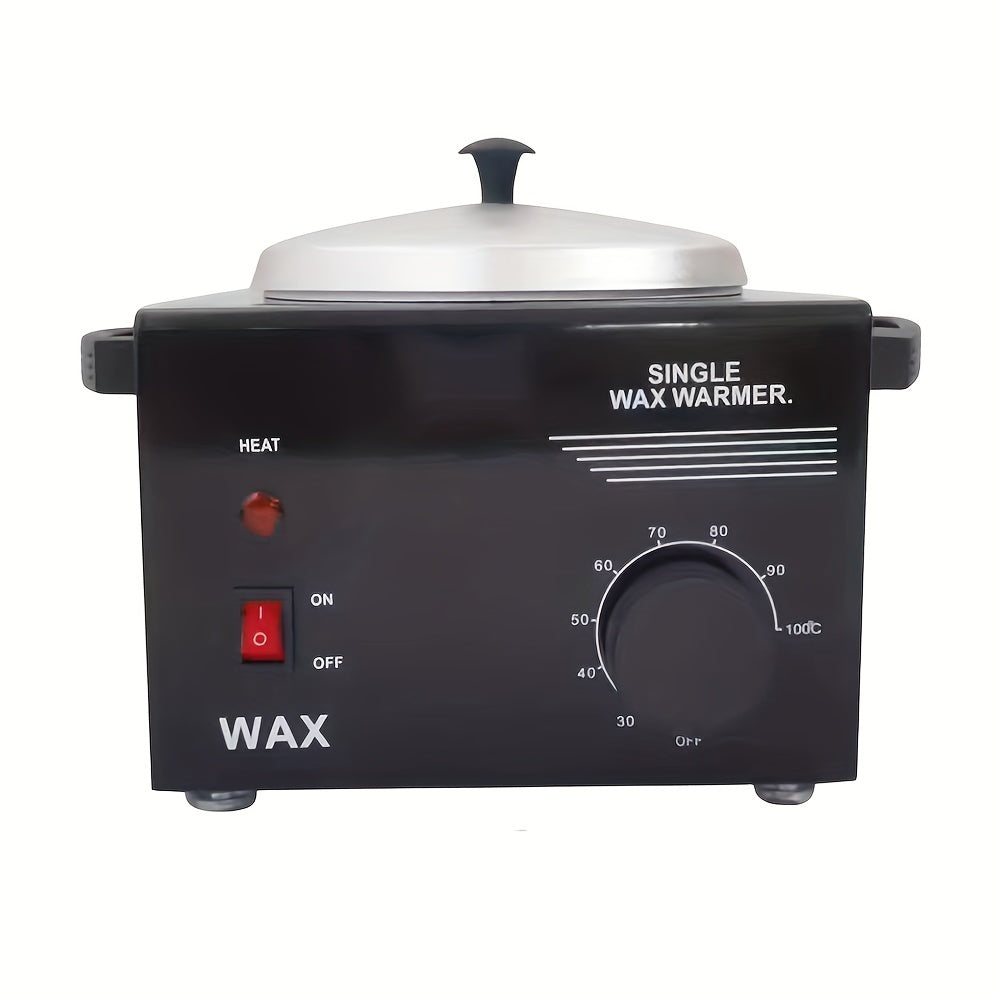 Wax Warmer Kit Electric Hair Removal Wax Heater Machine with Adjustable Temperature - Aluminum Pot SPA Salon Home Use for Body Face Legs Arms White Black