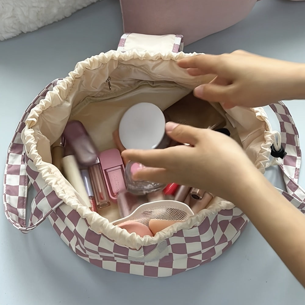 Drawstring Makeup Bag Wide Opens Storage Bag for Small Tools And Accessories Drawstring Travel Packing Cubes Collapsible Storage Bags Car Storage Organizer Valentine's Day Gifts T Holiday Essentials