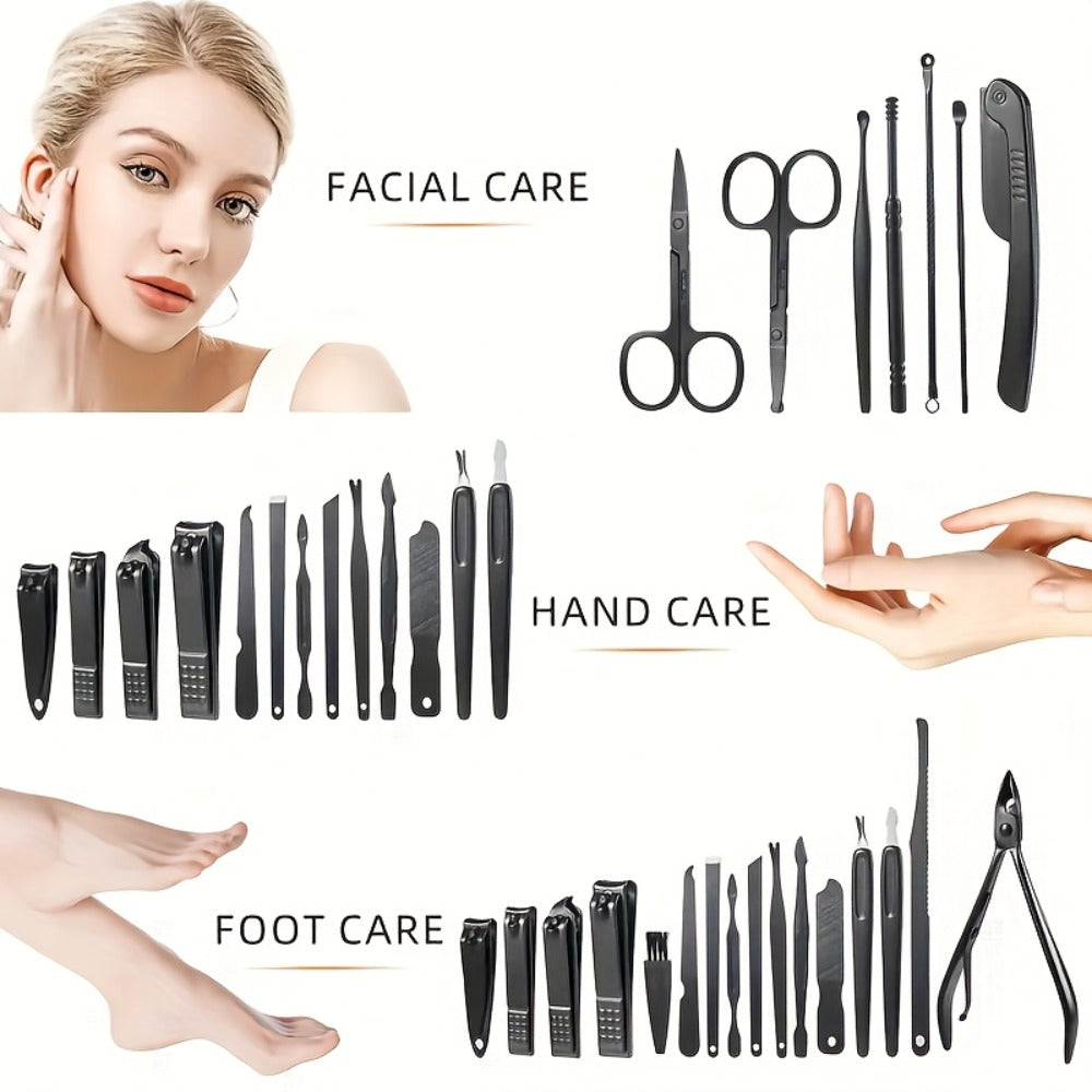 16pcs Luxury Stainless Steel Nail And Foot Kit, Professional Nail Clippers, Scissors And Beauty Tools with Portable Box, Fragrance-free, Perfect for Care, A Perfect Gift for Men And Women