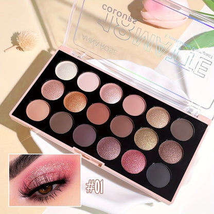 Eyeshadow Palette 18 Colors - Matte & Shimmer Waterproof Sweatproof Long-Lasting Formula, Professional Eye Makeup for Everyday & Glam Looks, Valentine's & Christmas Gift