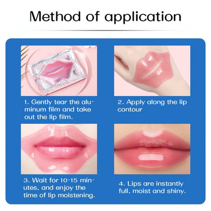 Lip Mask 50pcs Crystal Pink Moisturizing Deeply Hydrating Lip Patches for Dull Dry Lips Plumping Pink Fresh Look Gift for Women Mothers Bulk Gift Set