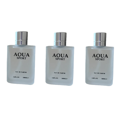 Men's Eau de Parfum Gift Set 3-Pack 3.4 oz Each — AOUA Fresh Citrus Lime Neroli Jasmine Woody Musk | Long-Lasting Masculine EDP Spray | Perfect Gift for Him